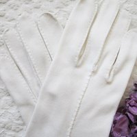 White Gloves Vintage Retro Mid Century Wedding Bride Bridesmaid Classic Matinee Downton Austen Cosplay NOS Free ship US WhenRosesBloom