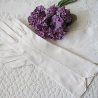 White Gloves Vintage Retro Mid Century Wedding Bride Bridesmaid Classic Matinee Downton Austen Cosplay NOS Free ship US WhenRosesBloom