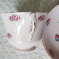 Vintage Tea Cup Chintz Pink Blue Floral Mayfair English Bone China Tea Gift Retro Mid Century Shabby Chic Farm WhenRosesBloom Classic Tea