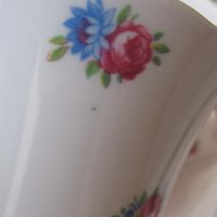 Vintage Tea Cup Chintz Pink Blue Floral Mayfair English Bone China Tea Gift Retro Mid Century Shabby Chic Farm WhenRosesBloom Classic Tea