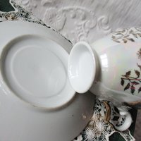 Vintage Tea Cup Footed Black Gold Japan Downton Elegant Steampunk Gentlemen's Tea Retro Man's Woman's Birthday Shower Gift WhenRosesBloom