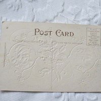Vintage Santa Claus Postcard Little Girl Holly Ornaments Christmas Embossed 1900s Victorian Edwardian Holiday Free Ship US WhenRosesBloom