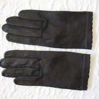 Vintage Leather Driving Gloves Black Leather Sz 6 NOS Retro Mid Century Miss Fisher Cosplay Classic Wardrobe Free Ship in US WhenRosesBloom