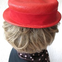 Vintage Hat Red Straw Rose Quaint Style Classic Topper Sailor Tailored Elegant Tea Cosplay Hat Downton Abbey Style  WhenRosesBloom