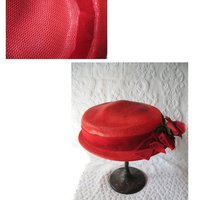 Vintage Hat Red Straw Rose Quaint Style Classic Topper Sailor Tailored Elegant Tea Cosplay Hat Downton Abbey Style  WhenRosesBloom