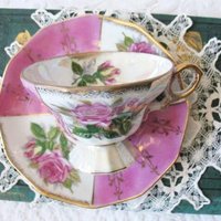 Vintage Footed Tea Cup Pink Roses Made Japan Mid Century Retro Elegant Tea Gift Victoria Downtown Tea Cottage Shabby Chic WhenRosesBloom