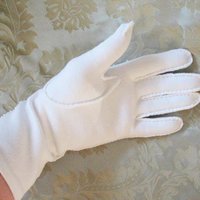 Gloves White Beads Size 6.5 Vintage Wedding Tea Dance Evening Retro Mid Century Hollywood Glamour Cosplay Free Ship US   WhenRosesBloom