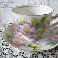 Vintage Tea Cup Pink Roses Japan  Mid Century Retro TeaTime Gift Hand Painted Classic Tea  Downton Abbey Shabby Chic WhenRosesBloom