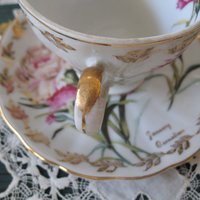 Vintage Tea Cup January Pink Carnations Japan Retro TeaTime Dainty Tea Time Gift Birthday Floral Tea Mid Century Shabby Chic  WhenRosesBloom