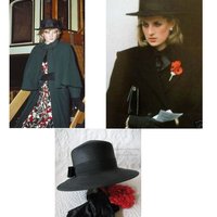 Vintage Black Straw Hat Sailor Panama Boater Classic  Elegant  Retro Style Princess Diana Duchess Kate Miss Phyrne Fisher  WhenRosesBloom