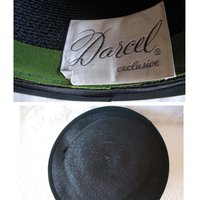 Vintage Black Straw Hat Sailor Panama Boater Classic  Elegant  Retro Style Princess Diana Duchess Kate Miss Phyrne Fisher  WhenRosesBloom