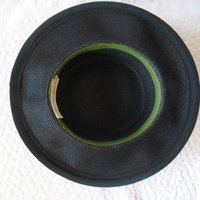 Vintage Black Straw Hat Sailor Panama Boater Classic  Elegant  Retro Style Princess Diana Duchess Kate Miss Phyrne Fisher  WhenRosesBloom