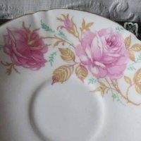 Tea Cup Pink Roses English Bone China Vintage Retro Tea Gift Mid Century Shabby Chic Farmhouse Jane Austen Downton Abbey WhenRosesBloom