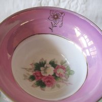Vintage Tea Cup Footed Pink Roses MOP Pearl Made in Japan Retro Tea Party Gift Mid Century Cottage Shabby Chic Farmhouse   WhenRosesBloom