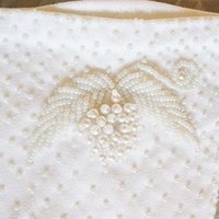 Gloves White Beads Size 6.5 Vintage Wedding Tea Dance Evening Retro Mid Century Hollywood Glamour Cosplay Free Ship US   WhenRosesBloom