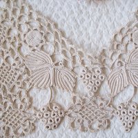 Vintage Irish Crochet Collar Antique Linen Wedding Tea Shabby Chic Romantic Boho Style Free Ship in US WhenRosesBloom