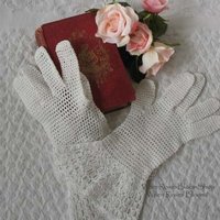 Vintage Gloves White Crochet Fishnet Elegant Tea Party Vintage Retro Wedding Bridesmaid 1st Communion Victoria Downton WhenRosesBloom