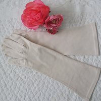 Gloves Vanilla Beige Off White Vintage Matinee Mid Century Style Wedding Tea Downton Miss Fisher Cosplay FREE Ship USA WhenRosesBloom