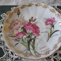 Vintage Tea Cup January Pink Carnations Japan Retro TeaTime Dainty Tea Time Gift Birthday Floral Tea Mid Century Shabby Chic  WhenRosesBloom