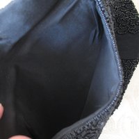 Vintage Black Beaded Purse Evening Bag Mid Century Retro Classic Glamour Dance Cocktail Party Steampunk Mid Century Cosplay WhenRosesBloom