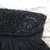 Vintage Black Beaded Purse Evening Bag Mid Century Retro Classic Glamour Dance Cocktail Party Steampunk Mid Century Cosplay WhenRosesBloom