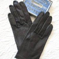 Vintage Leather Driving Gloves Black Leather Sz 6 NOS Retro Mid Century Miss Fisher Cosplay Classic Wardrobe Free Ship in US WhenRosesBloom