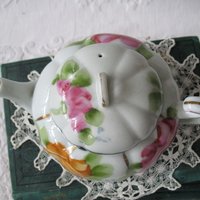 Vintage Tea Pot Nippon China Japan Pink & Yellow Roses Retro  Tea Gift  Farmhouse Cottage Shabby Chic Downton Classic Tea WhenRosesBloom