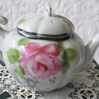 Vintage Tea Pot Nippon China Japan Pink & Yellow Roses Retro  Tea Gift  Farmhouse Cottage Shabby Chic Downton Classic Tea WhenRosesBloom