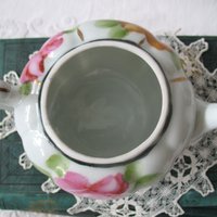 Vintage Tea Pot Nippon China Japan Pink & Yellow Roses Retro  Tea Gift  Farmhouse Cottage Shabby Chic Downton Classic Tea WhenRosesBloom