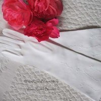 White Gloves Matinee Wedding Tea Retro Vintage Mid Century Bride Bridesmaid Downton Austen Titanic Cosplay Free Ship  US When Roses Bloom