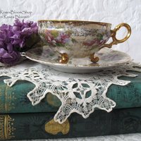 Vintage Footed Tea Cup Violets Japan Mid Century Retro Dainty Tea Time Gift Victoria Downton Tea Elegant Farm Shabby Chic  WhenRosesBloom