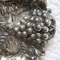 Vintage Silver Embossed Dish Grapes Tea Party Wedding Birthday Entertaining Tea Gift Silver Rococo Elegant Shabby Chic   WhenRosesBloom