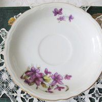 Tea Cup Footed Purple Violets Made in Japan Vintage Retro TeaTime Dainty Teacup Gift Mid Century  Shabby Chic Cottage WhenRosesBloom