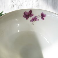Tea Cup Footed Purple Violets Made in Japan Vintage Retro TeaTime Dainty Teacup Gift Mid Century  Shabby Chic Cottage WhenRosesBloom