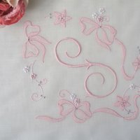 Vintage Hanky S Initial Monogram Pink Wedding Keepsake Remembrance Heirloom Madeira Embroidery Handkerchief Free Ship  US  WhenRosesBloom