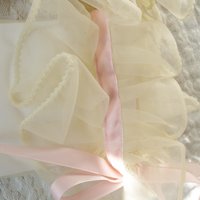 Vintage Gloves Sheer White Ruffles Pink Retro Mid Century Wedding Tea Dance Party NOS Mid Century Cosplay  Free Ship  US When Roses Bloom