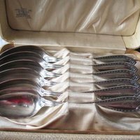 Silver Tea Spoons Sheraton Pattern Set 6 Circa 1910 Vintage Tea Dessert Presentation Box Gift  Antique Victorian WhenRosesBloom