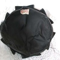 Vintage Black Hat with bows  Harzfeld's 1950s Elegant  Juliet Cap Mid Century Tea Party Hollywood Glamour Steampunk WhenRosesBloom