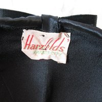 Vintage Black Hat with bows  Harzfeld's 1950s Elegant  Juliet Cap Mid Century Tea Party Hollywood Glamour Steampunk WhenRosesBloom