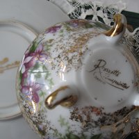 Vintage Footed Tea Cup Violets Japan Mid Century Retro Dainty Tea Time Gift Victoria Downton Tea Elegant Farm Shabby Chic  WhenRosesBloom