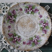 Vintage Footed Tea Cup Violets Japan Mid Century Retro Dainty Tea Time Gift Victoria Downton Tea Elegant Farm Shabby Chic  WhenRosesBloom