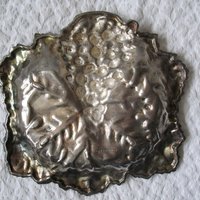 Vintage Silver Embossed Dish Grapes Tea Party Wedding Birthday Entertaining Tea Gift Silver Rococo Elegant Shabby Chic   WhenRosesBloom