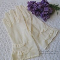 Vintage Gloves Sheer White Net  Retro Mid Century Wedding Tea Dance Downton Mid Century Royal Style  Cosplay  Free Ship  US When Roses Bloom