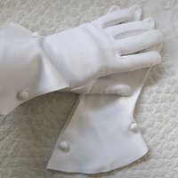 Vintage White Gloves Retro Mid Century Tea Party Style Wedding Bride Bridesmaid Miss Fisher Downton Cosplay   Free Ship US WhenRosesBloom