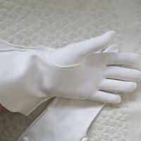 Vintage White Gloves Retro Mid Century Tea Party Style Wedding Bride Bridesmaid Miss Fisher Downton Cosplay   Free Ship US WhenRosesBloom