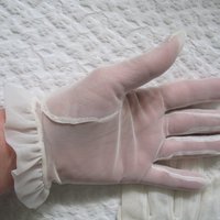 Vintage Gloves Sheer White Net Retro Cosplay Mid Century Wedding 1st Communion Tea Dance Downton Tea Party Free Ship  US When Roses Bloom