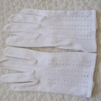 Vintage White Gloves Sz 6.5 Tailored Retro Tea Mid Century Wedding Bride Bridesmaid Downton Miss Fisher Cosplay WhenRosesBloom