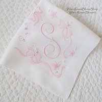 Vintage Hanky S Initial Monogram Pink Wedding Keepsake Remembrance Heirloom Madeira Embroidery Handkerchief Free Ship  US  WhenRosesBloom