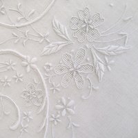 Vintage White Hanky G Initial Monogram Madeira Embroidery Wedding Keepsake Remembrance Heirloom  Handkerchief  Free Ship  US  WhenRosesBloom