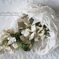 Vintage White Hat Bridal Ballerina Fascinator Hat Band  Headpiece Wedding Style Audrey Hepburn  Mid Century Retro Tea Party WhenRosesBloom